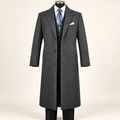 Men's Charcoal 48" Full-Length Wool-Blend Topcoat – Nordic Collection - Upscale Men's Fashion