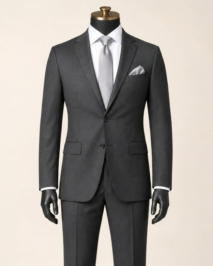 Men's Charcoal Slim Fit Stretch 2-Piece Suit – Valenza Collection - Upscale Men's Fashion
