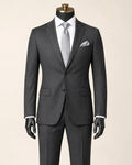 Men's Charcoal Slim Fit Stretch 2-Piece Suit – Valenza Collection - Upscale Men's Fashion