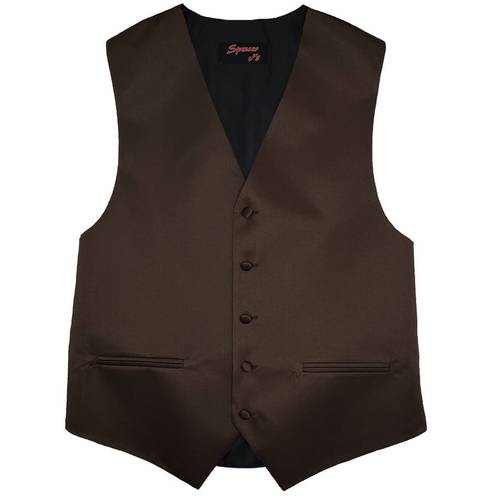 Men’s Chocolate Satin Vest - Upscale Men's Fashion