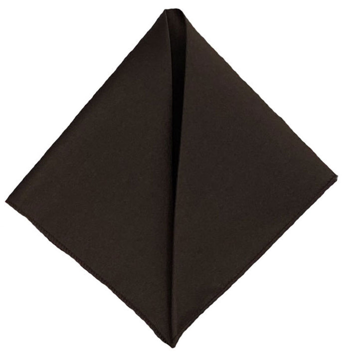 Men's Chocolate Solid Satin Pocket Square - Upscale Men's Fashion