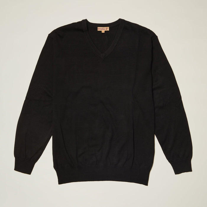Men’s Cotton-Acrylic Blend V-Neck Long-Sleeve Sweater – Regular Fit - Upscale Men's Fashion