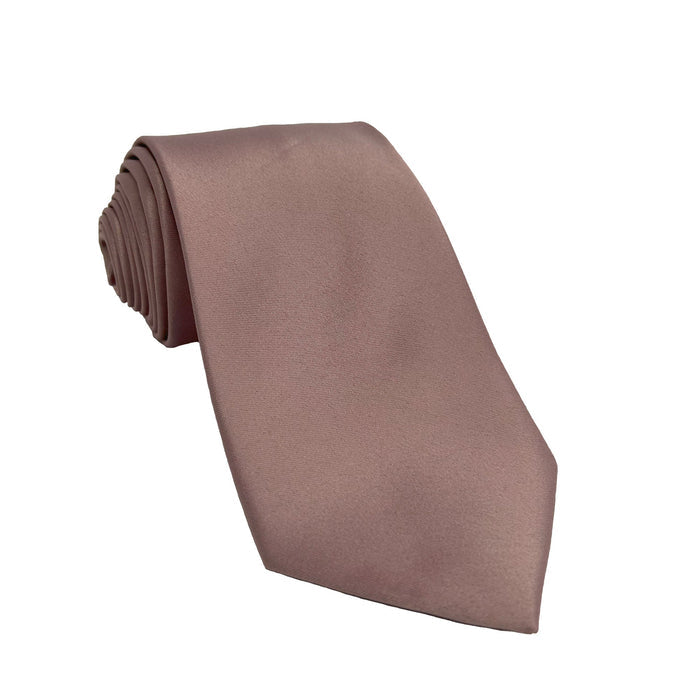 Men's Dark Mauve Satin Self-Tie Necktie - Upscale Men's Fashion