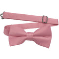 Men's Dusty Rose Solid Satin Pre-Tied Bow Tie - Upscale Men's Fashion