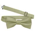 Men's Dusty Sage Solid Satin Pre-Tied Bow Tie - Upscale Men's Fashion