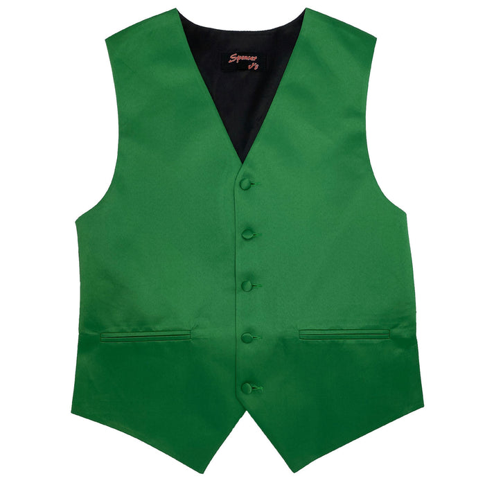Men’s Emerald Satin Vest - Upscale Men's Fashion