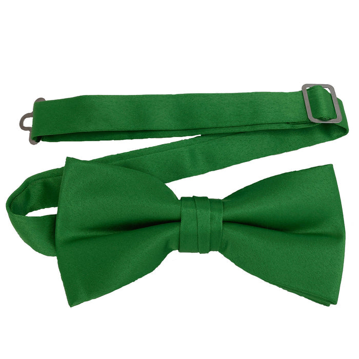 Men's Emerald Solid Satin Pre-Tied Bow Tie - Upscale Men's Fashion
