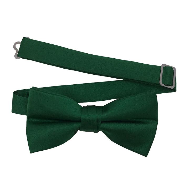 Men's Forest Solid Satin Pre-Tied Bow Tie - Upscale Men's Fashion