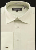 Men's French Cuff Dress Shirt Spread Collar- Color Sage - Upscale Men's Fashion
