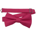 Men's Fuchsia Solid Satin Pre-Tied Bow Tie - Upscale Men's Fashion