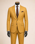Men's Gold Slim Fit Stretch 2-Piece Suit – Valenza Collection - Upscale Men's Fashion