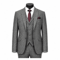 Men's Grey Hybrid Fit 3-Piece Tweed Suit | Alveron Collection - Upscale Men's Fashion
