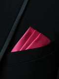 Men's Hot Pink Solid Satin Pocket Square - Upscale Men's Fashion