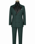 Men’s Hunter Green Modern Fit 2-Piece Double-Breasted Tuxedo – Bellavaro Collection - Upscale Men's Fashion