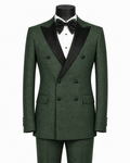Men's Hunter Green Modern Fit Double-Breasted 2-Piece Tuxedo – Castello Collection - Upscale Men's Fashion