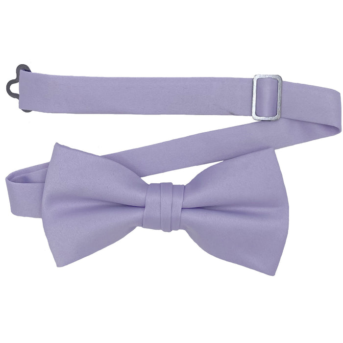 Men's Iris Solid Satin Pre-Tied Bow Tie - Upscale Men's Fashion