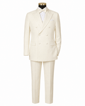 Men’s Ivory Modern Fit 2-Piece Double-Breasted Tuxedo – Bellavaro Collection - Upscale Men's Fashion