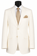 Men’s Ivory Regular Fit Blazer – Timeless Single-Breasted Design - Upscale Men's Fashion