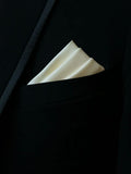 Men's Ivory Solid Satin Pocket Square - Upscale Men's Fashion