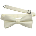 Men's Ivory Solid Satin Pre-Tied Bow Tie - Upscale Men's Fashion