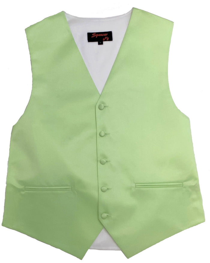 Men’s Key Lime Satin Vest - Upscale Men's Fashion