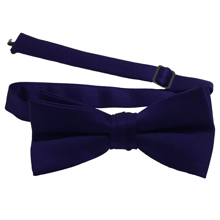 Men's Lapis Solid Satin Pre-Tied Bow Tie - Upscale Men's Fashion