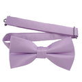Men's Lavender Solid Satin Pre-Tied Bow Tie - Upscale Men's Fashion