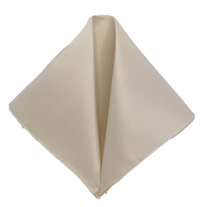 Men's Light Champagne Solid Satin Pocket Square - Upscale Men's Fashion