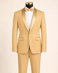 Men's Light Gold Slim Fit 2-Piece Shawl Lapel Tuxedo – Aurelio Collection - Upscale Men's Fashion