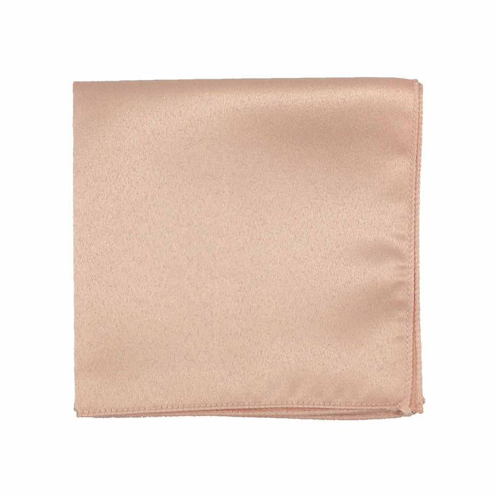 Men's Light Peach Solid Satin Pocket Square - Upscale Men's Fashion
