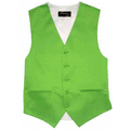 Men’s lime satin formal vest – front view