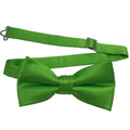 Men's Lime Solid Satin Pre-Tied Bow Tie - Upscale Men's Fashion