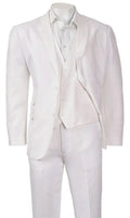 Men's Linen 3 PC Suit color White by inSerch - Upscale Men's Fashion