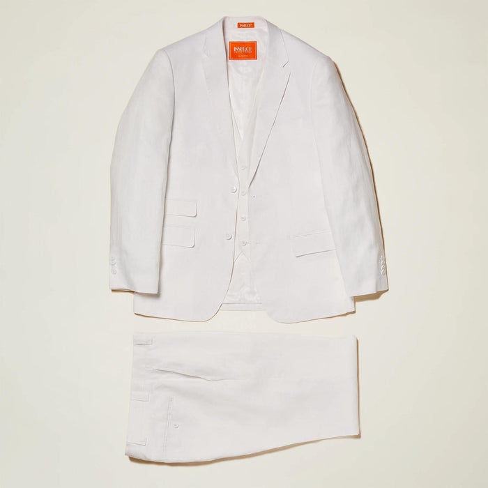 Men's Linen 3 PC Suit color White by inSerch - Upscale Men's Fashion