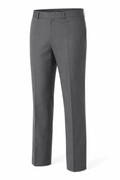 Men's Medium Gray Modern Fit Pre-Hemmed Dress Pants - Upscale Men's Fashion