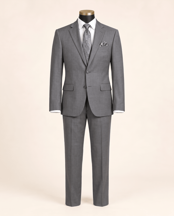Men’s Medium Gray Regular Executive Fit 2-Piece Suit – Ravello Collection - Upscale Men's Fashion