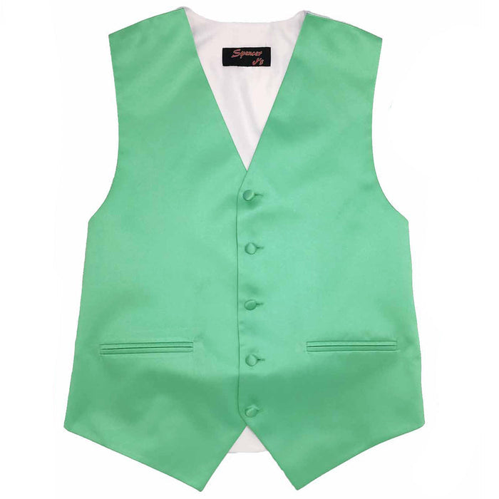 Men’s Mint Satin Vest - Upscale Men's Fashion