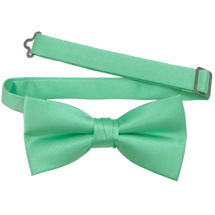 Men's Mint Solid Satin Pre-Tied Bow Tie - Upscale Men's Fashion
