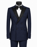 Men's Navy Modern Fit Double-Breasted 2-Piece Tuxedo – Castello Collection - Upscale Men's Fashion