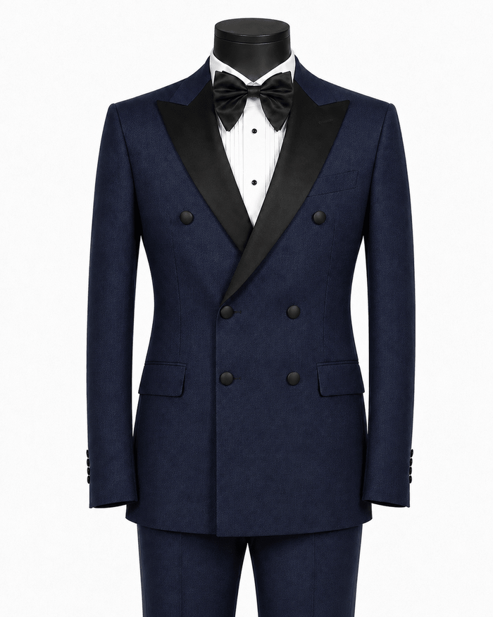 Men's Navy Modern Fit Double-Breasted 2-Piece Tuxedo – Castello Collection - Upscale Men's Fashion