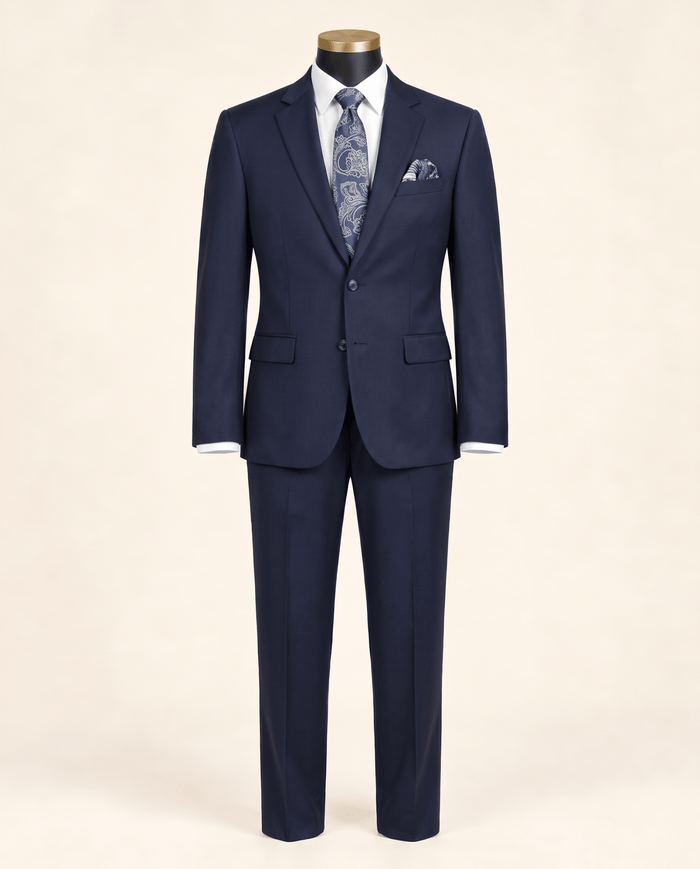 Men’s Navy Regular Executive Fit 2-Piece Suit – Ravello Collection - Upscale Men's Fashion