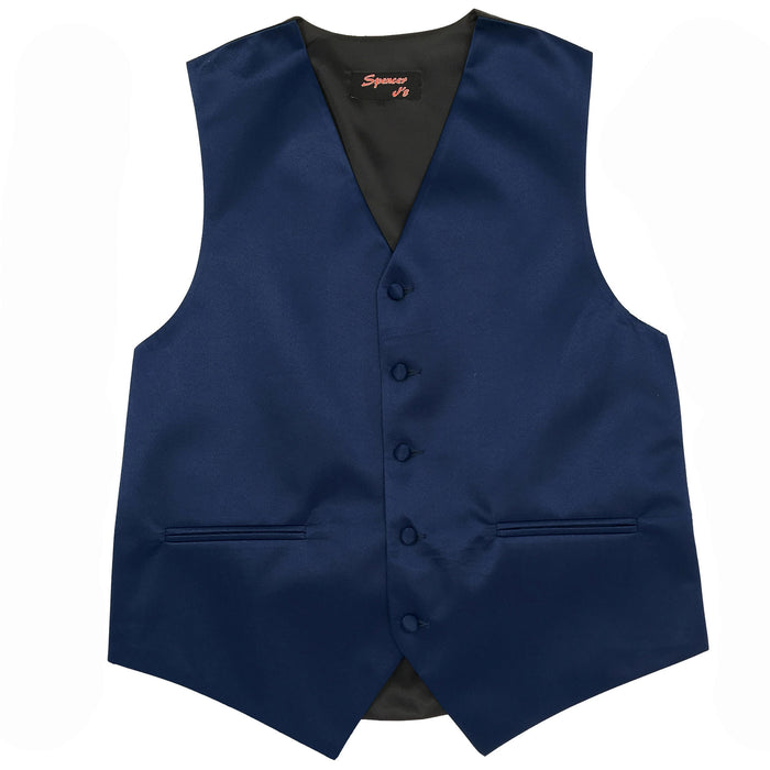 Men’s Navy Satin Vest - Upscale Men's Fashion