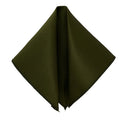 Men's Olive Solid Satin Pocket Square - Upscale Men's Fashion