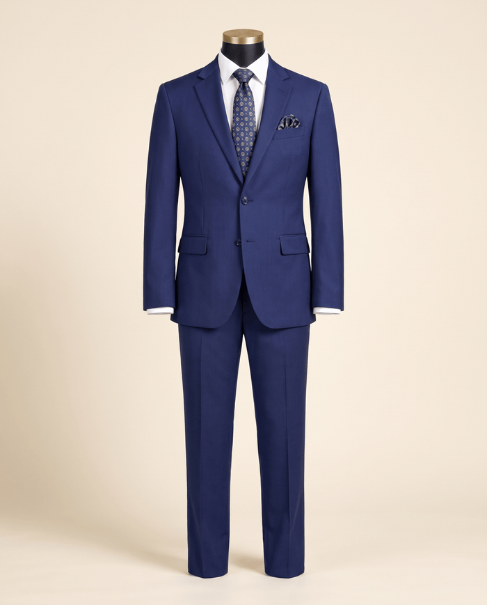 Men’s Patriot Blue Regular Executive Fit 2-Piece Suit – Ravello Collection - Upscale Men's Fashion