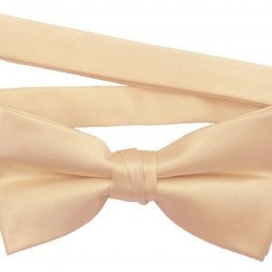 Men's Peach Beige Solid Satin Pre-Tied Bow Tie - Upscale Men's Fashion