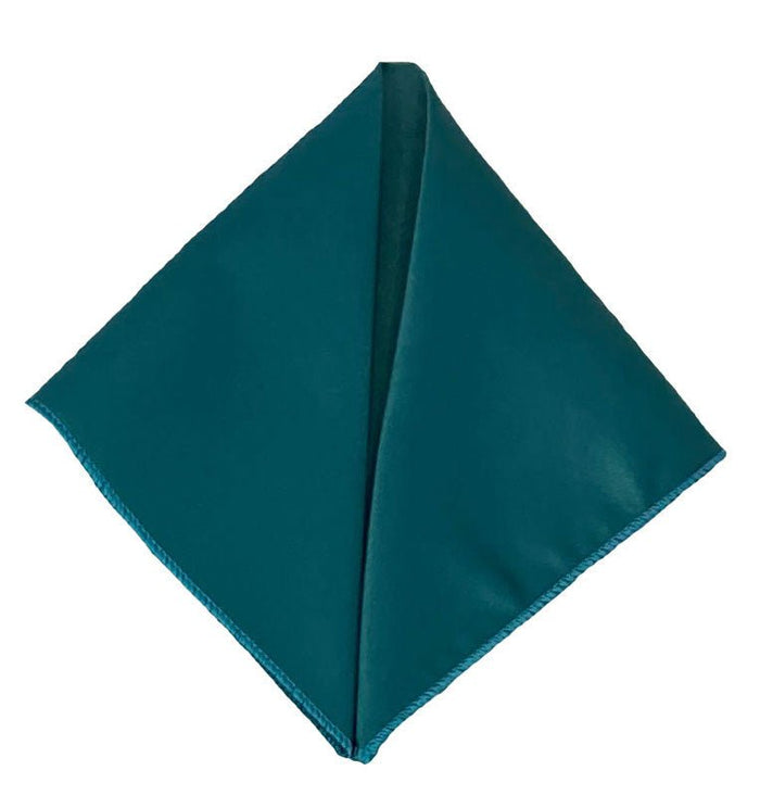 Men's Peacock Solid Satin Pocket Square - Upscale Men's Fashion