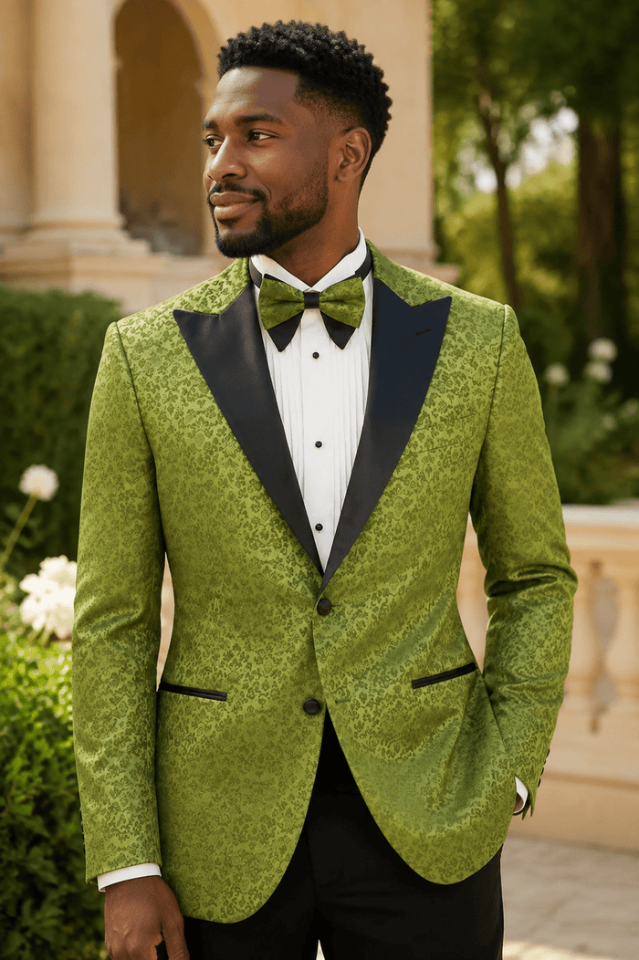 Men's Pesto Floral Jacquard Regular Fit Dinner Jacket – Fiorenzo Collection - Upscale Men's Fashion