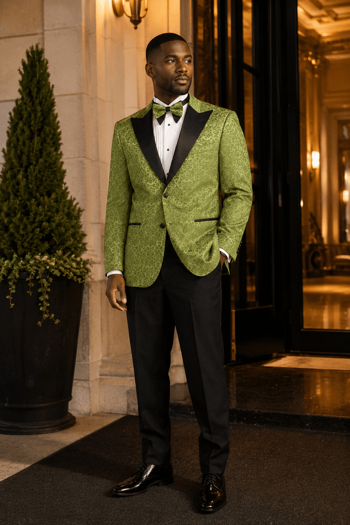 Men's Pesto Floral Jacquard Regular Fit Dinner Jacket – Fiorenzo Collection - Upscale Men's Fashion
