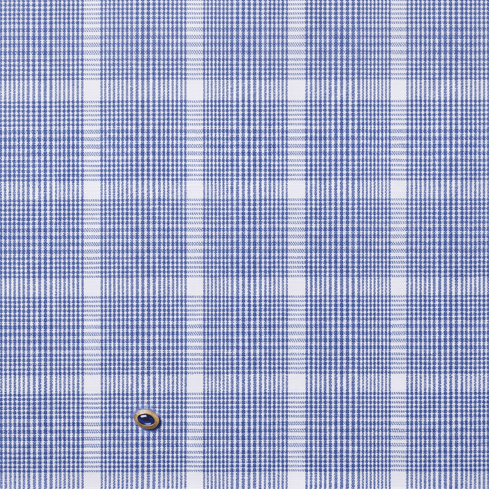 Men's Plaid Contrast Collar Dress Shirt Set – Blue - Upscale Men's Fashion