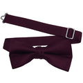 Men's Plum Solid Satin Pre-Tied Bow Tie - Upscale Men's Fashion